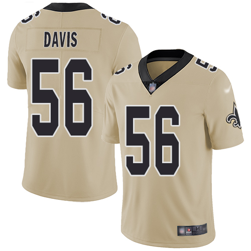 Men New Orleans Saints Limited Gold DeMario Davis Jersey NFL Football #56 Inverted Legend Jersey